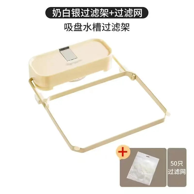 Kitchen Sink Filter Rack Foldable Sink Strainer Mesh Bag Stand Waste Garbage Net Shelf Disposable Garbage Mesh Bag Kitchen Gadge