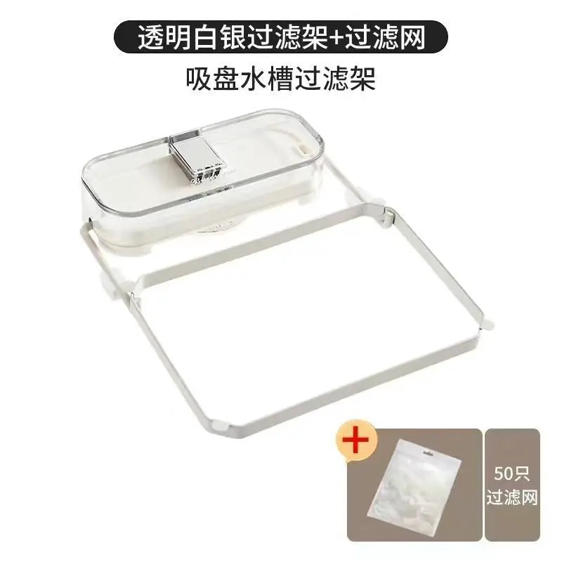 Kitchen Sink Filter Rack Foldable Sink Strainer Mesh Bag Stand Waste Garbage Net Shelf Disposable Garbage Mesh Bag Kitchen Gadge