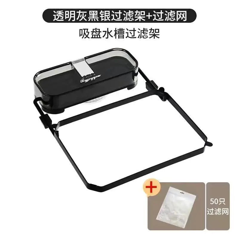 Kitchen Sink Filter Rack Foldable Sink Strainer Mesh Bag Stand Waste Garbage Net Shelf Disposable Garbage Mesh Bag Kitchen Gadge