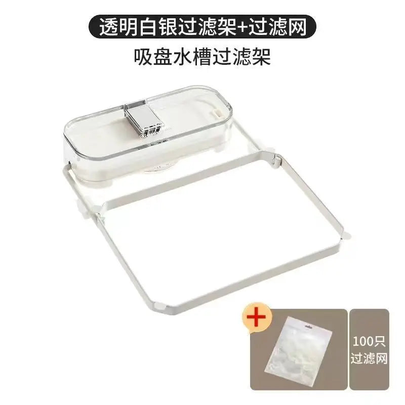 Kitchen Sink Filter Rack Foldable Sink Strainer Mesh Bag Stand Waste Garbage Net Shelf Disposable Garbage Mesh Bag Kitchen Gadge