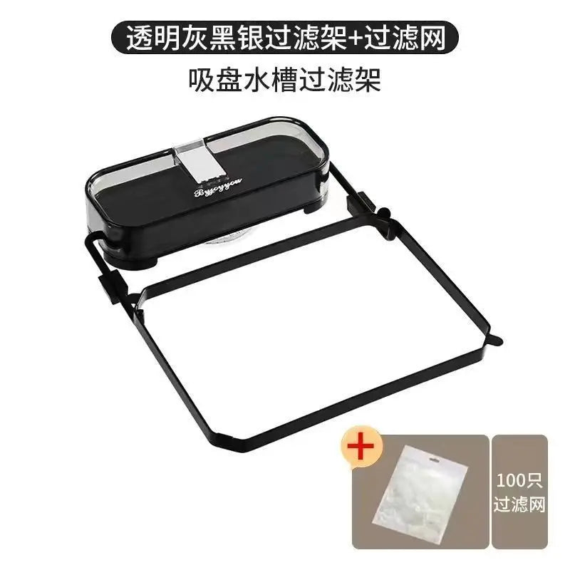 Kitchen Sink Filter Rack Foldable Sink Strainer Mesh Bag Stand Waste Garbage Net Shelf Disposable Garbage Mesh Bag Kitchen Gadge