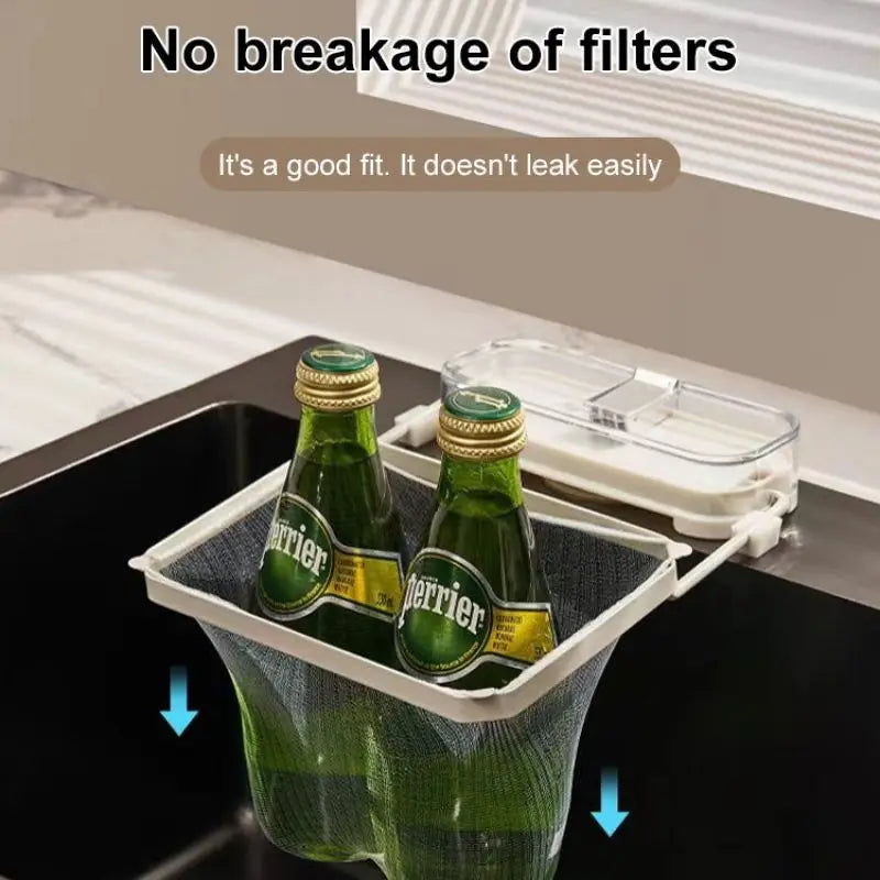 Kitchen Sink Filter Rack Foldable Sink Strainer Mesh Bag Stand Waste Garbage Net Shelf Disposable Garbage Mesh Bag Kitchen Gadge