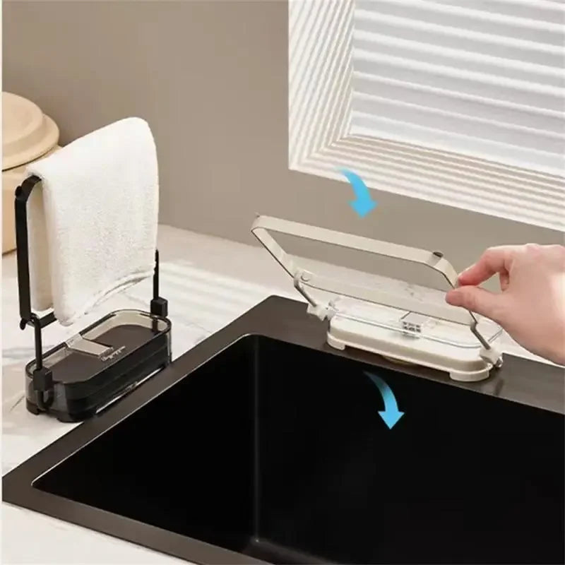 Kitchen Sink Filter Rack Foldable Sink Strainer Mesh Bag Stand Waste Garbage Net Shelf Disposable Garbage Mesh Bag Kitchen Gadge